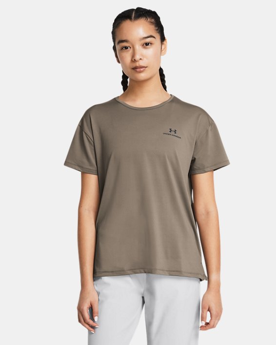 女士UA RUSH™ Energy 2.0短袖T恤 in Brown image number 0